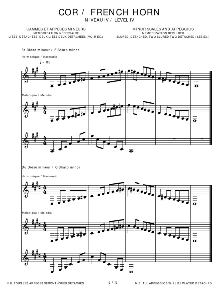 FrenchHornScale & Arpeggi 2 PDF Musical Scales Melody