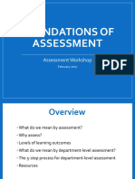 Department Assessment Workshop I - Foundations