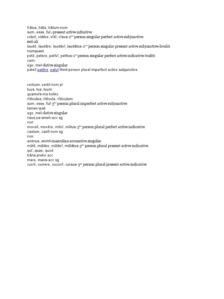 Latin Verb Conjugation Overview | PDF