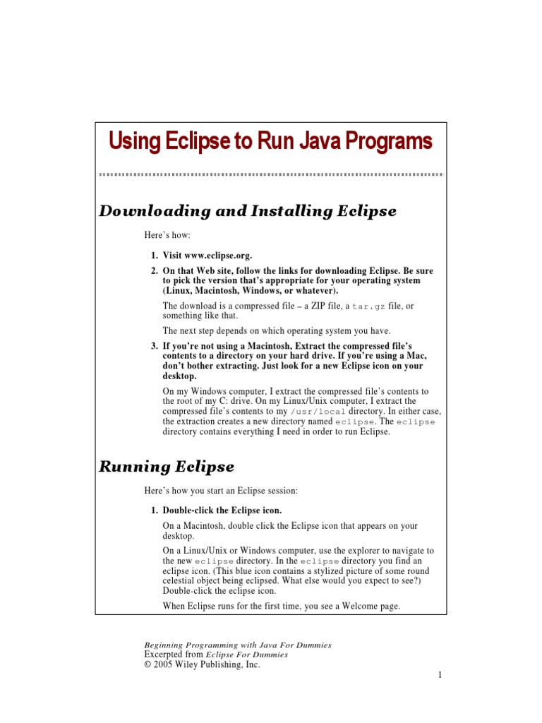 Using Eclipse To Run Java | PDF | Icon (Computing) | Directory (Computing)