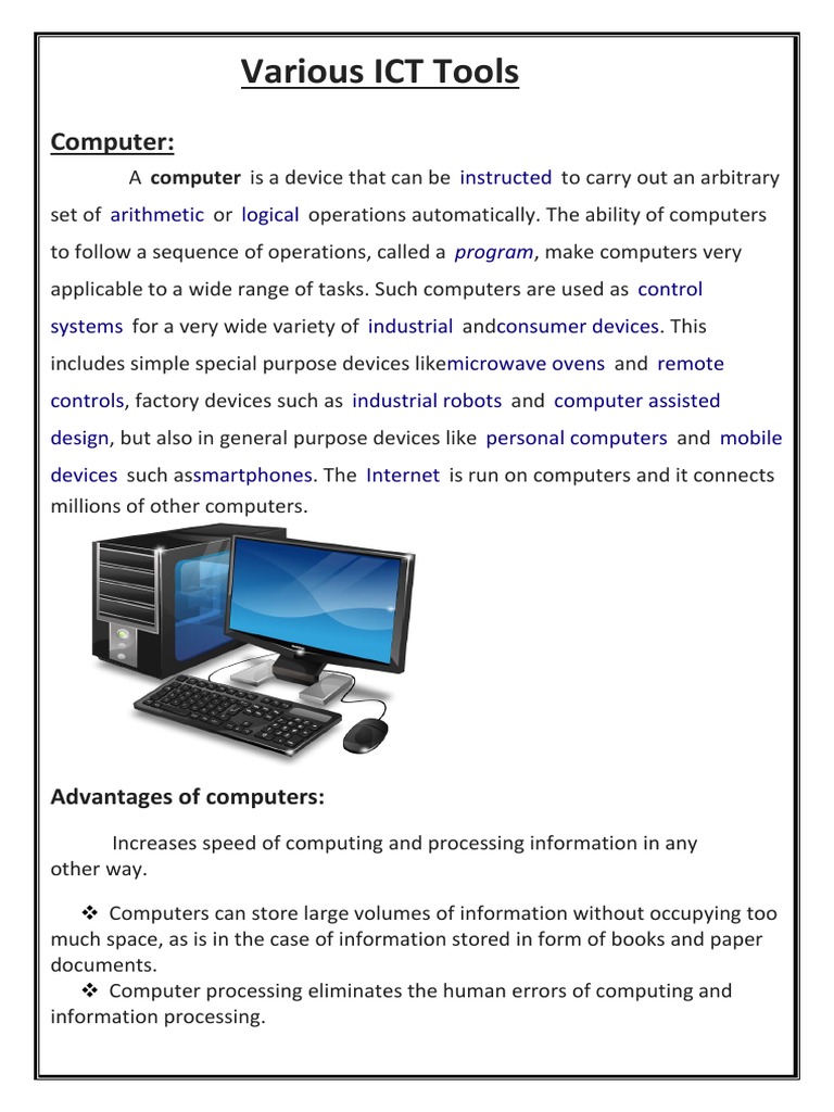 Computer Various ICT Tools | PDF | I Pod | I Phone