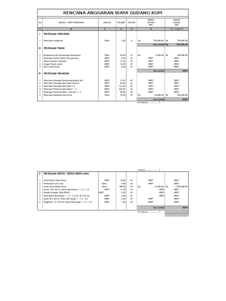 Rab 1 Lantai Contoh | PDF