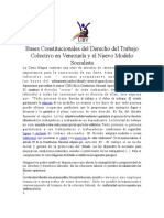 Bases Constitucionales Del Derecho Del Trabajo Colectivo en Venezuela y El Nuevo Modelo Socialist