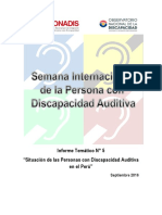 Informe Temático #5 "Situación de Las Personas Con Discapacidad Auditiva en El Perú"