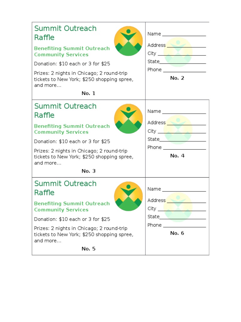 Summit Outreach Raffle for Community | PDF | Games & Activities | Law