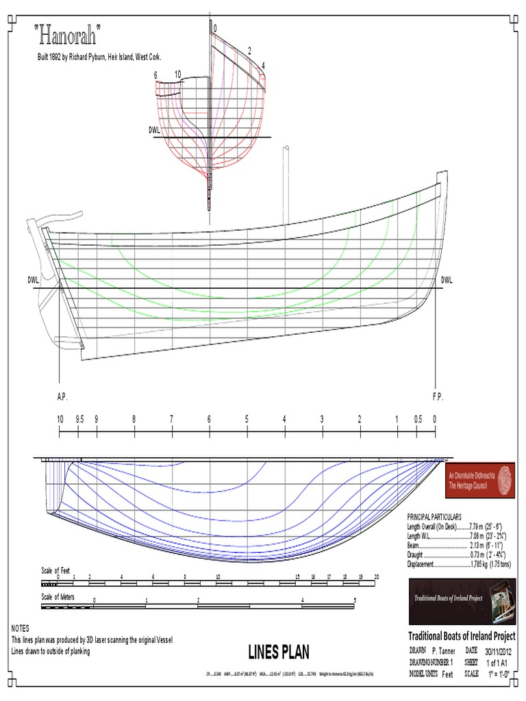 Lines Plan for Traditional Boat 