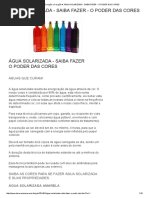 Água Solarizada - Saiba Fazer - o Poder Das Cores