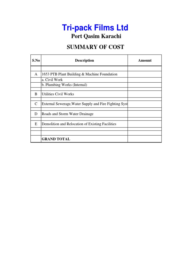 Boq Pdf Concrete Roof