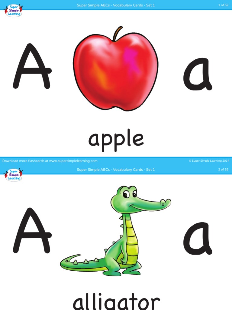 alphabet vocabulary flashcards set 1pdf flashcard