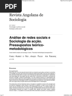 Análise de Redes Sociais e Sociologia Da Acção. Pressupostos Teórico-metodológicos