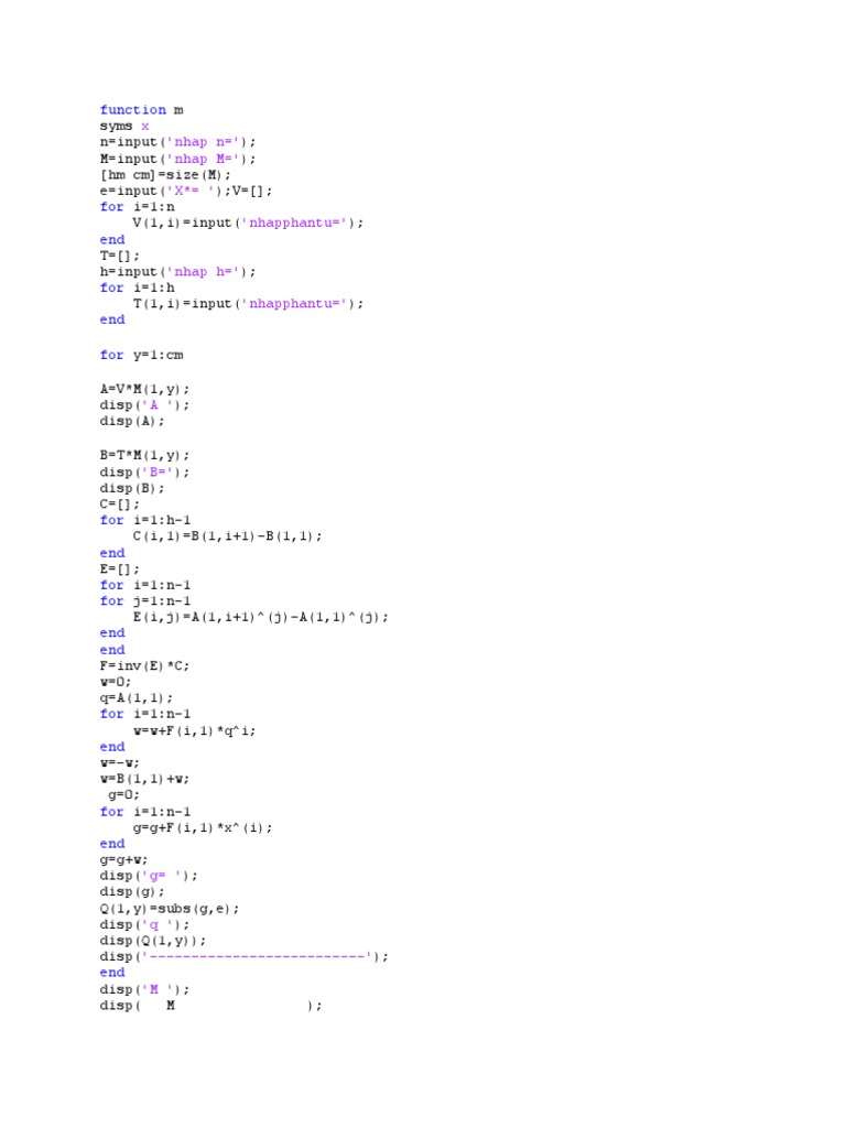 Polynomial Calculation in MATLAB | PDF