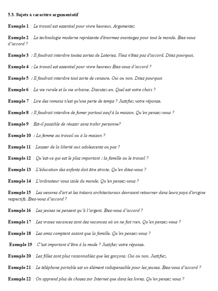 47308708 Sujet Argumentatif