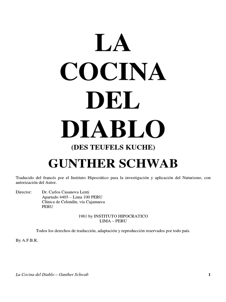 La Cocina Del Diablo - Gunther Schwab PDF | PDF | Azúcar | Dieta y nutrición, image size:768x1024