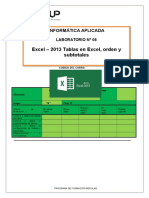 Lab 08-Excel-2013-Tablas en Excel, Orden y Subtotales