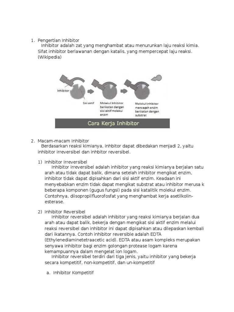 Jenis dan Fungsi Inhibitor Enzim | PDF