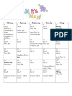 Monday Tuesday Wednesday Thursday Friday PD Day: June 1 Day 3 Grade 6 EQAO June 2 No School