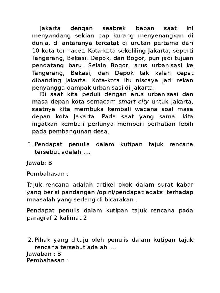 Pihak Yang Dituju Dalam Tajuk Rencana Enak