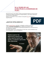 Cómo Aplicar La Teoría de Las Inteligencias Múltiples A La Enseñanza de Las Matemáticas I