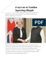 New Delhi Says No to London MoU on Deporting