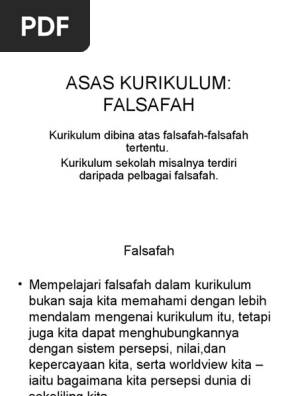 Asas Kurikulum Pdf Kurikulum Metode Ilmiah