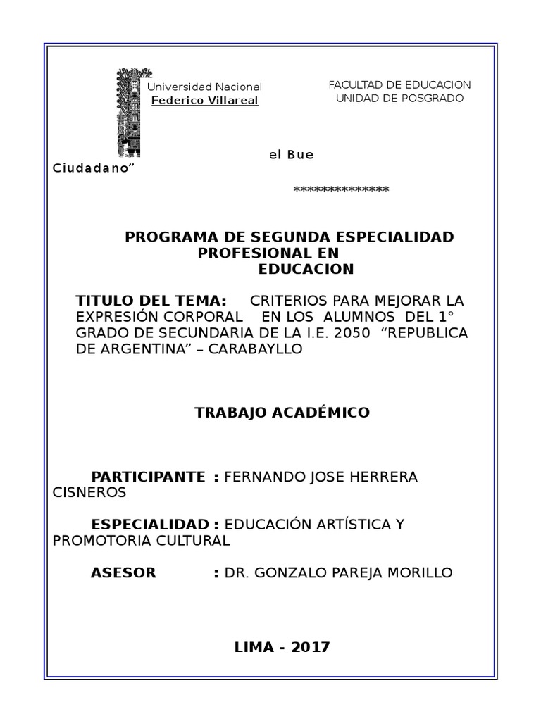 Caratula de Trabajo de Investigacion