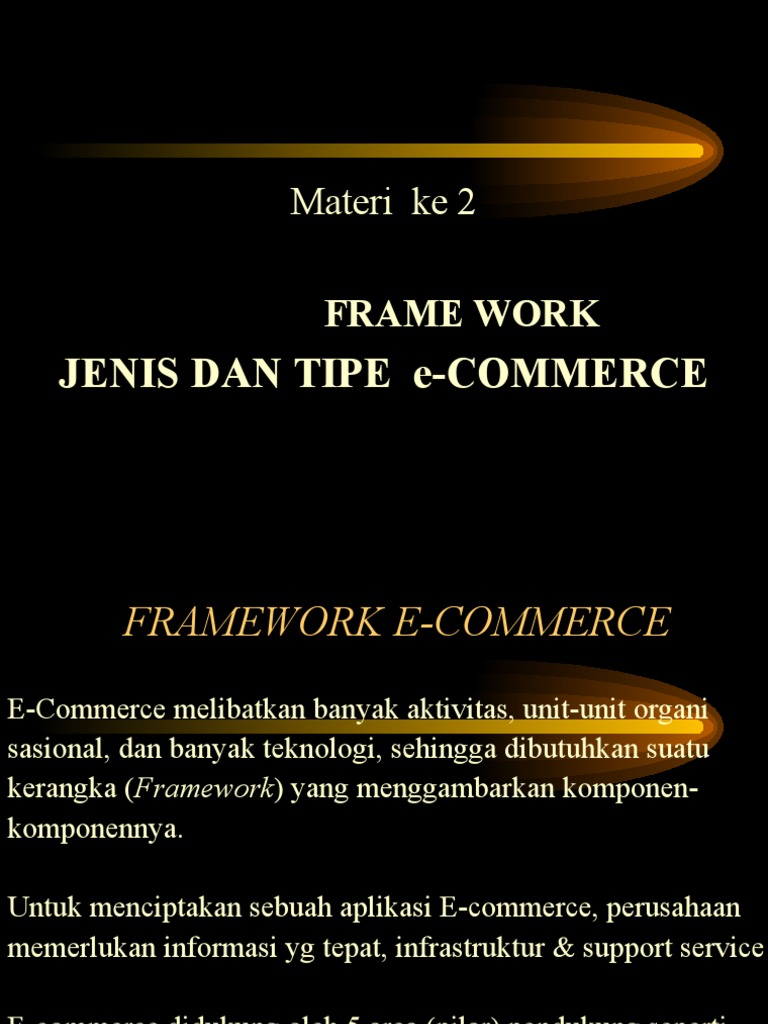 Materi Ke 2: Jenis Dan Tipe E-Commerce | PDF