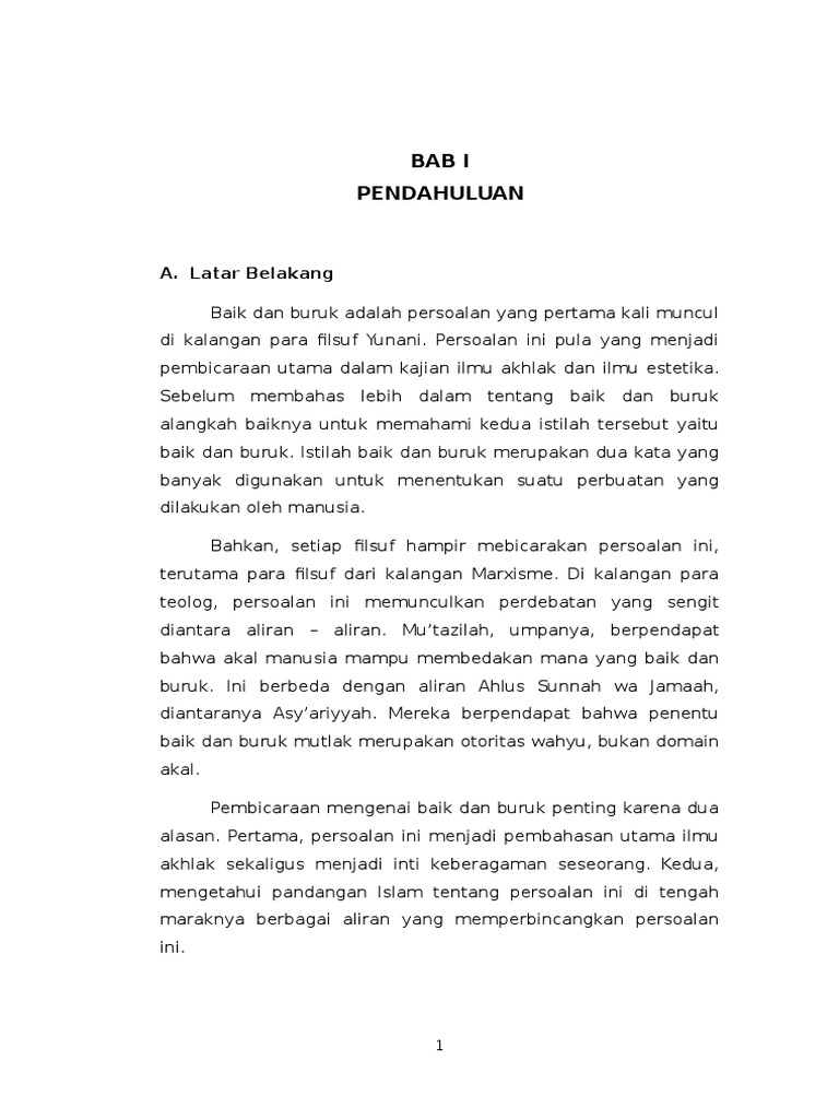 Makalah Baik Dan Buruk Pdf