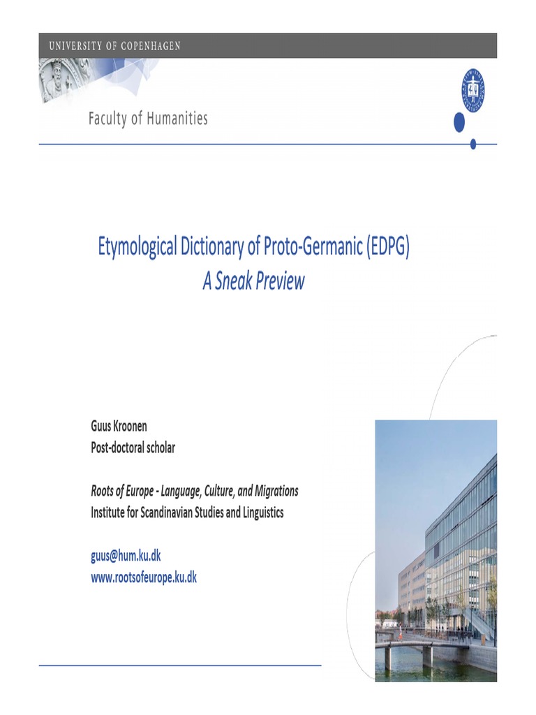 Etymological Dictionary of Proto Germanic PDF Symbols Languages