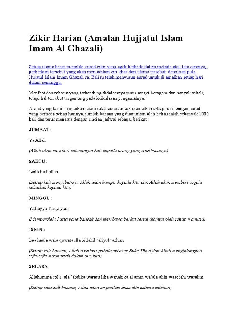 Zikir Harian