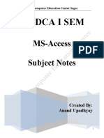 PGDCA MS Access All Units