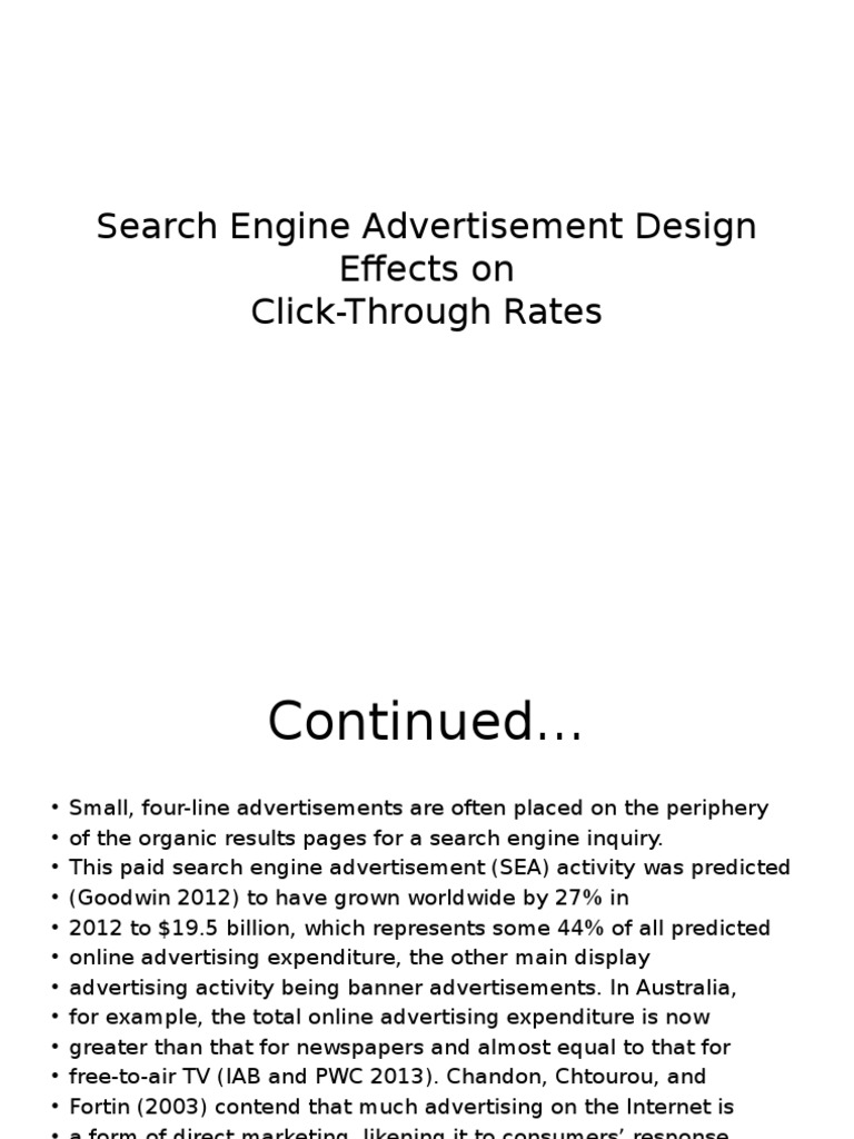 Search Engine Advertisement Design Effects On | PDF | Business ...