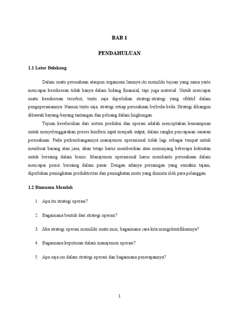 Makalah Manajemen Operasional
