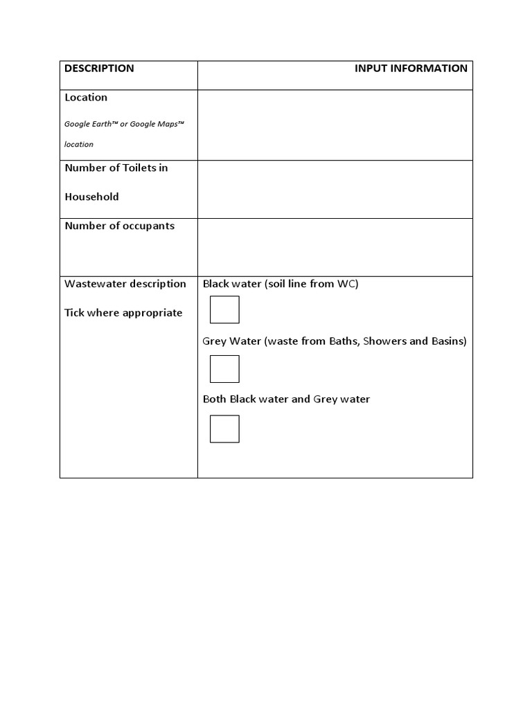 Residential Wastewater Survey | PDF