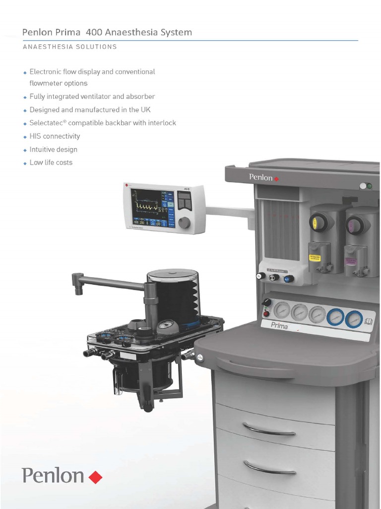 Brosur Anaesthesi Machine - Penlon Prima 400 | PDF