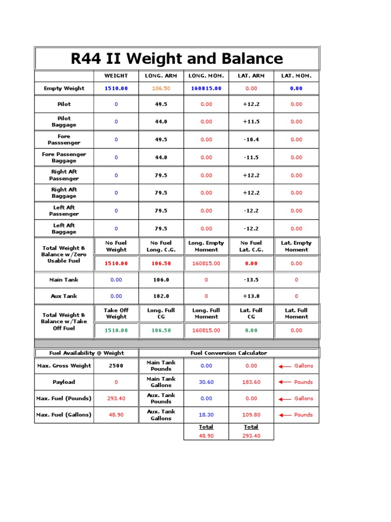 Weight BalanceR22 R44 Aerospace Engineering Aircraft