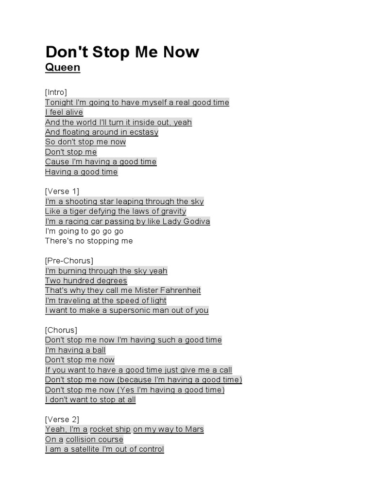 Lyrics Don T Stop Me Now