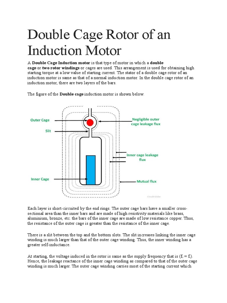 Double Cage Rotor of an Induction Motor Electrical