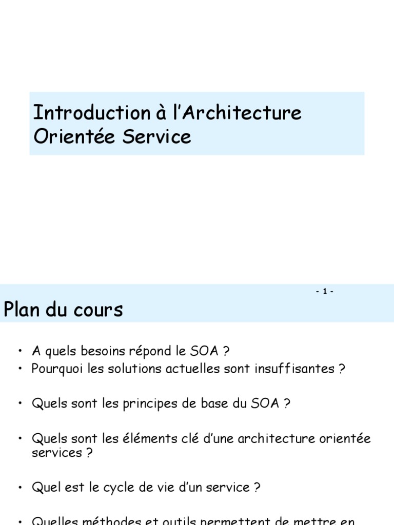 SOA | PDF | Architecture orientée services | Service web