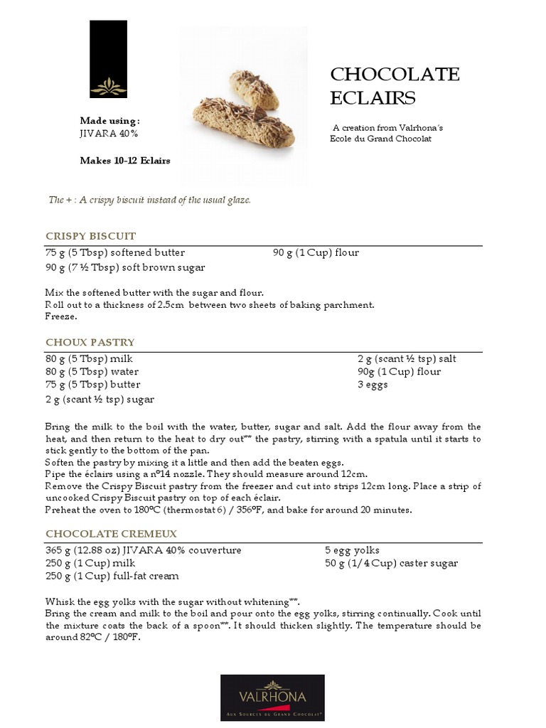 Chocolate Eclairs PDF | PDF | Custard | Chocolate