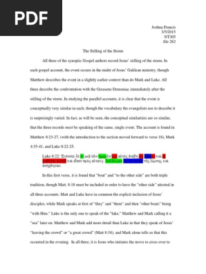 Parallel Passage Assignment Pdf Gospel Of Mark Gospel Of Matthew