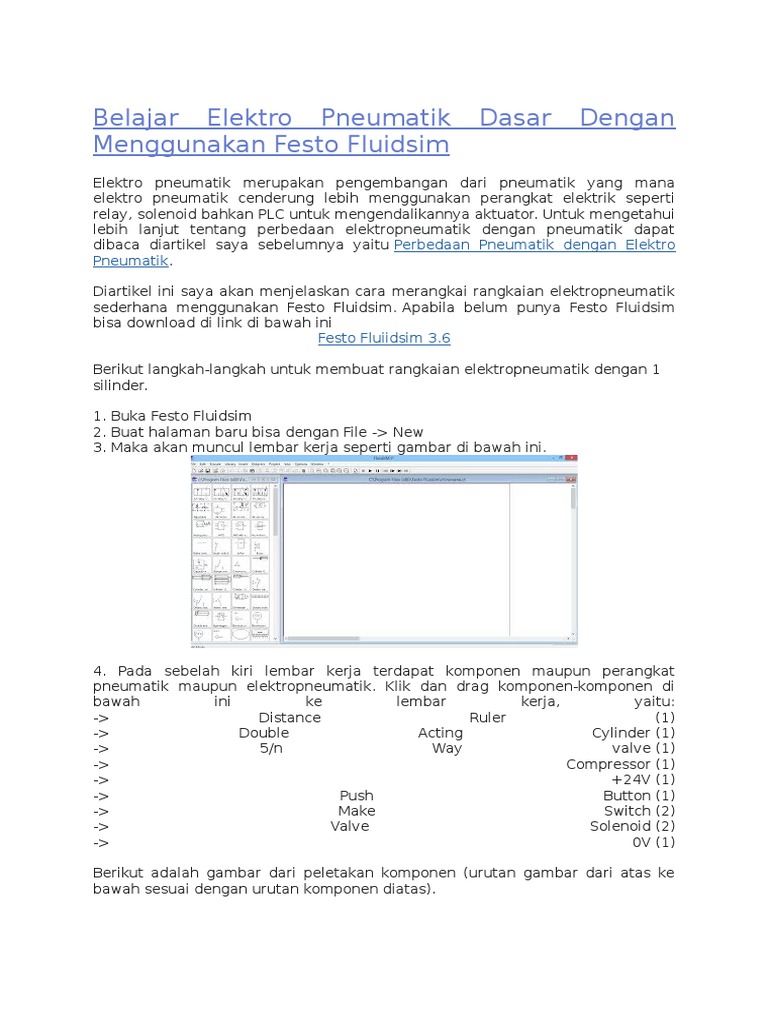 Belajar  Elektro Pneumatik Dasar  Dengan Menggunakan Festo   Belajar  Elektro Pneumatik Dasar  Dengan Menggunakan Festo