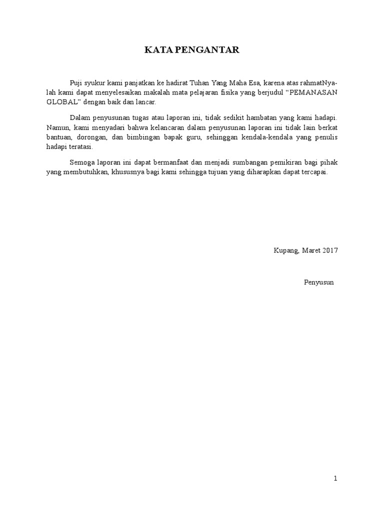 Makalah Fisika Pemanasan Global