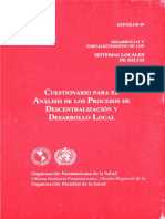 Cuestionario para El Analisis de Los Procesos de Descentralizacion y Desarrollo Local