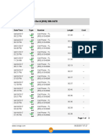 Your Call Activity For # (850) 308-5478: Date/Time Type Number Length Cost