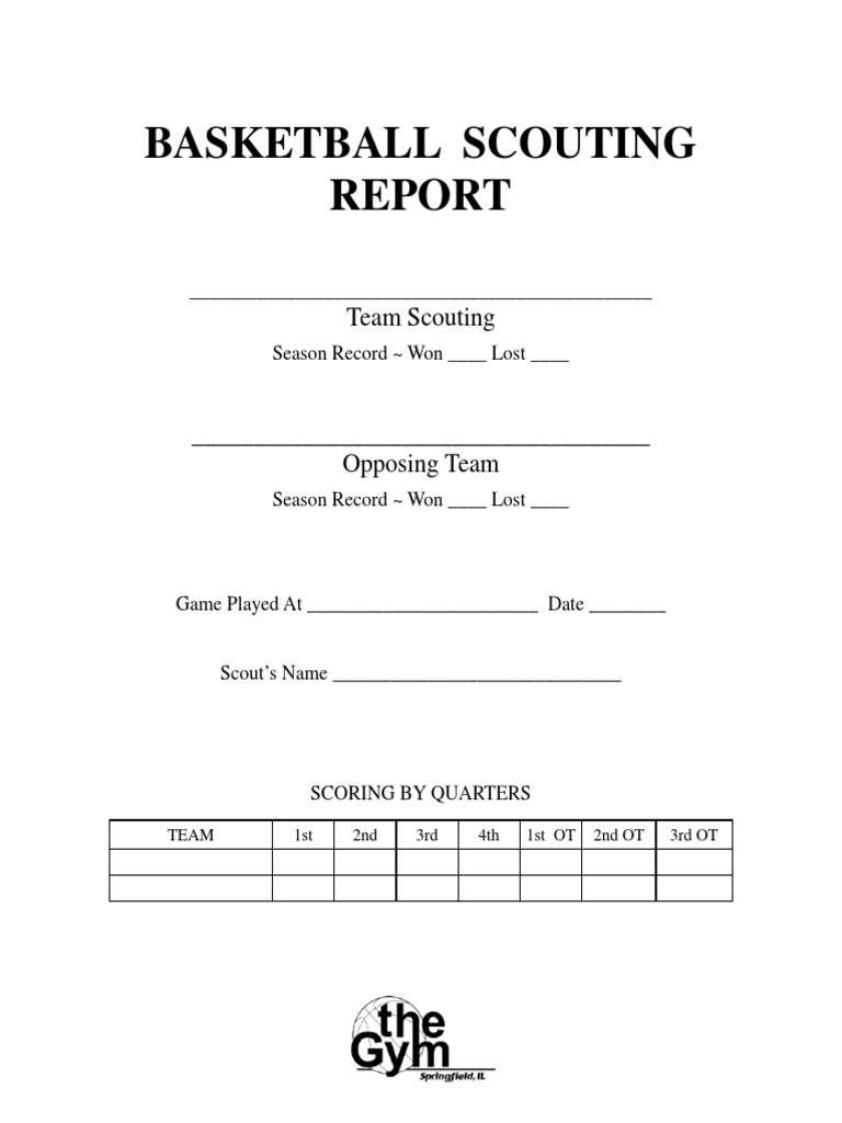 Basketball Scouting Template  PDF  Sports Rules And Regulations Regarding Scouting Report Template Basketball
