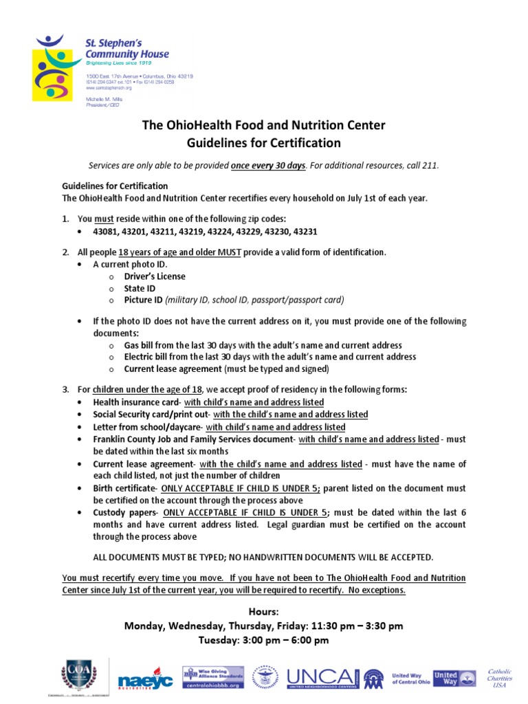 OhioHealth Food Certification Guidelines | PDF