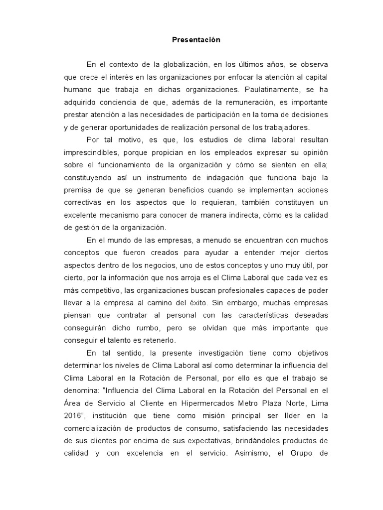 Metro Cencosud PDF Calidad Derecho laboral