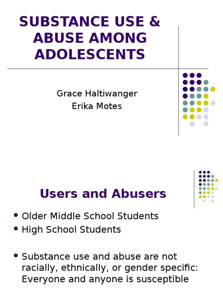 Substance Use and Abuse Among Adolescents | PDF | Substance Abuse ...