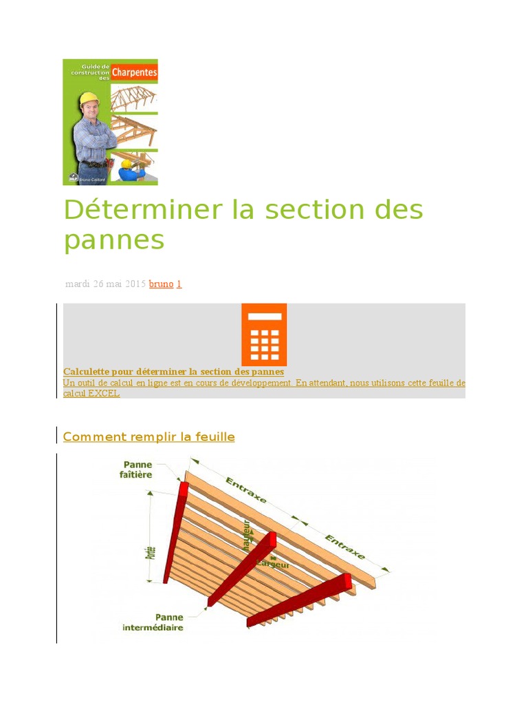 Calcul de la section des pannes bois PDF — free download
