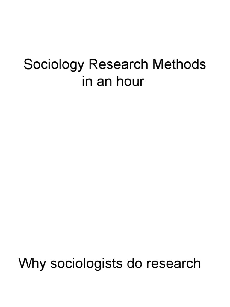 Research Methods in Sociology | PDF | Sampling (Statistics ...